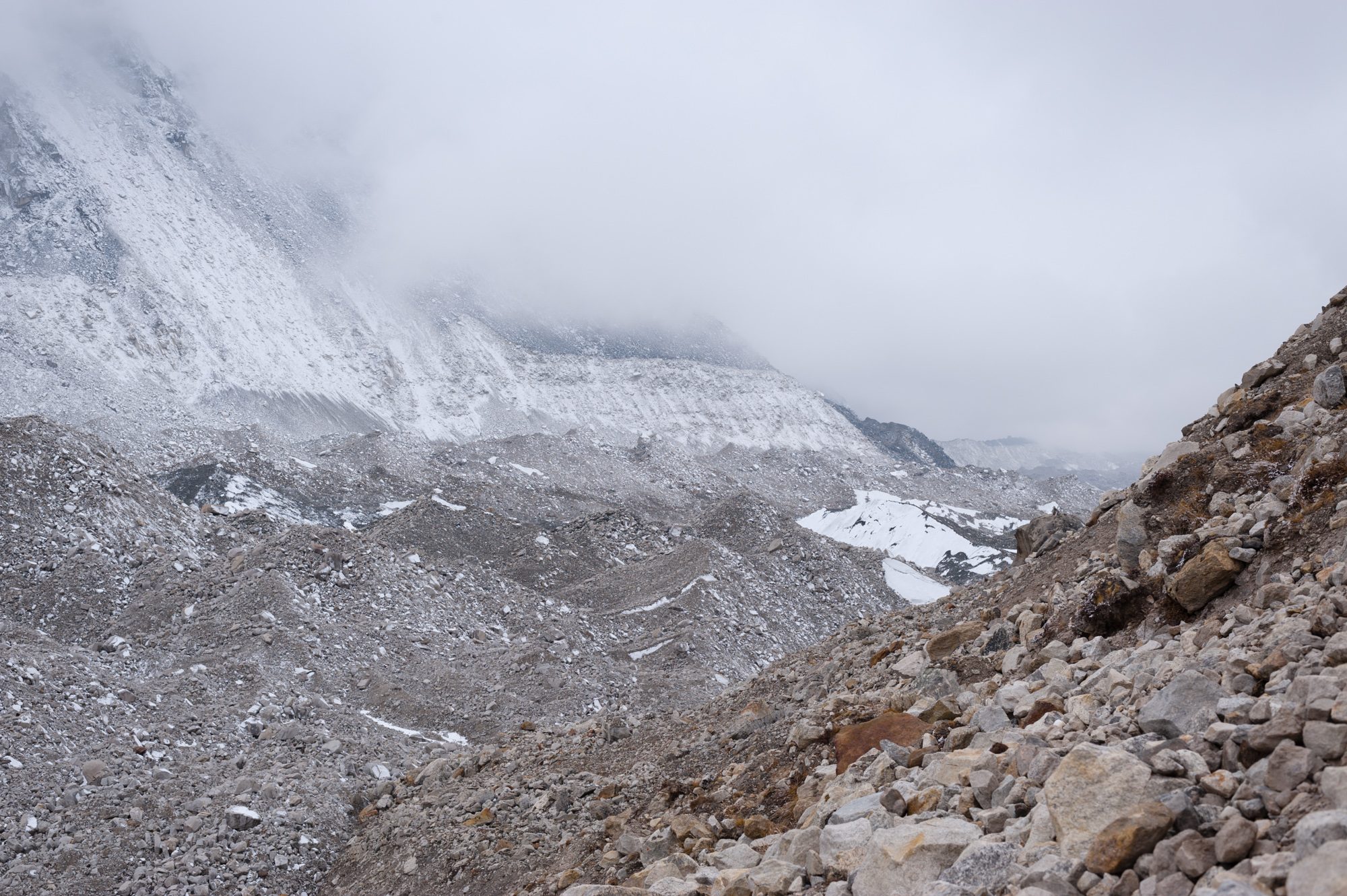 Between Gorak Shep and Everest Base Camp